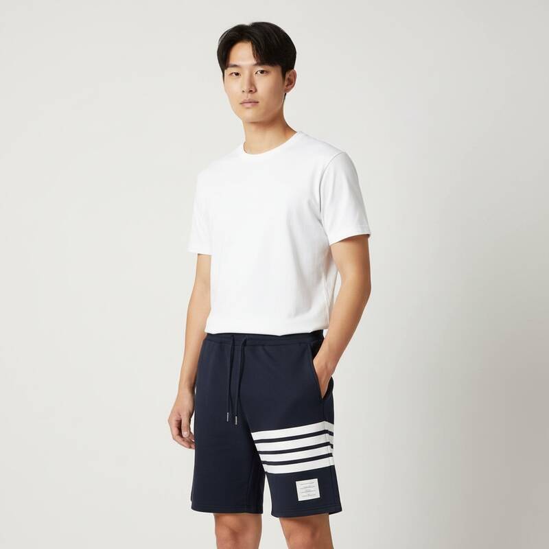 トムブラウン 4本ループバック トレーニングショーツ ネイビー メンズ MJQ012H 00535 461