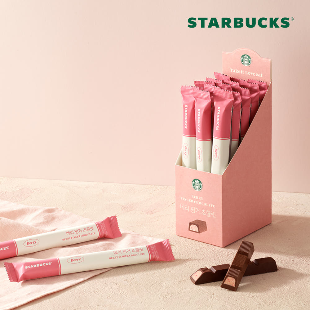 15本【新商品】 韓国 スターバックス フィンガーチョコレート スティック （ベリー／ドルチェ） 韓国限定 スタバ チョコ お菓子 バレンタイン プレゼントにも