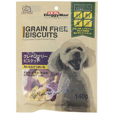 他サイト： ドギーマン　グレインフリービスケット 紫いも＆さつまいも 140gの商品画像