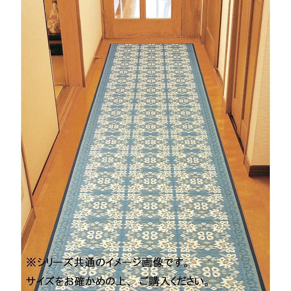 三重織 い草廊下敷 約80x250cm ネイビー TSN340481