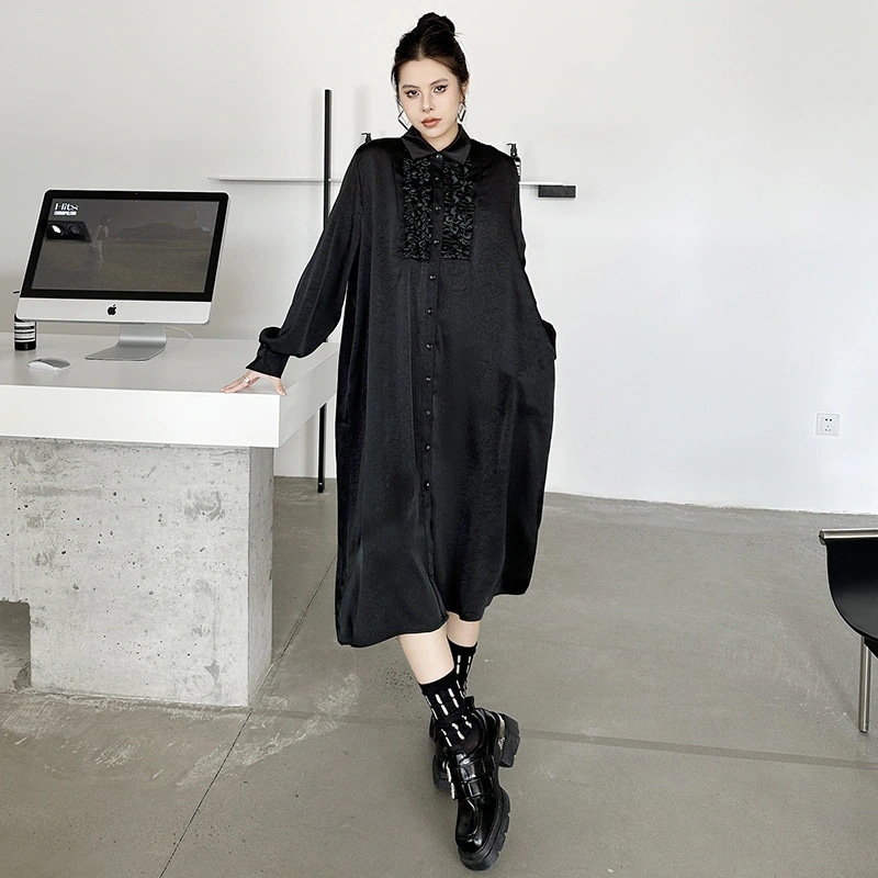 2025春 ドッキングワンピース レトロ おしゃれ レディース 長袖 ワンピース 関連商品購入可