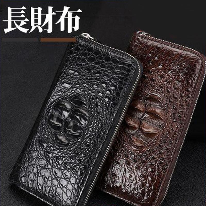 クロコダイル 財布 メンズ 長財布 ウォレット 本革 ラウンドファスナー ワニ ロングウォレット クラウン 大容量 小銭入れ 多機能 春財布 福財布