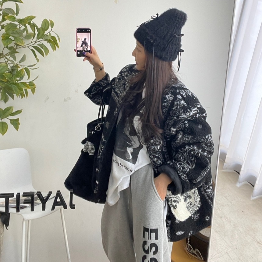 韓国秋冬服新作韓国ファッション厚手ラムウールサンドイッチ綿厚手ジャケット女性綿ジャケット