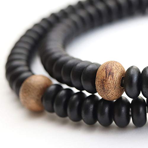 念珠ドットコム 数珠ブレスレット 108玉 みかん玉 黒檀 沈香 桐箱入り【腕輪念珠 108珠 天然木 香木 じんこう お守り 煩悩 男性用 メンズ 女性用 レディース ギフト 贈り物 プレゼント 2