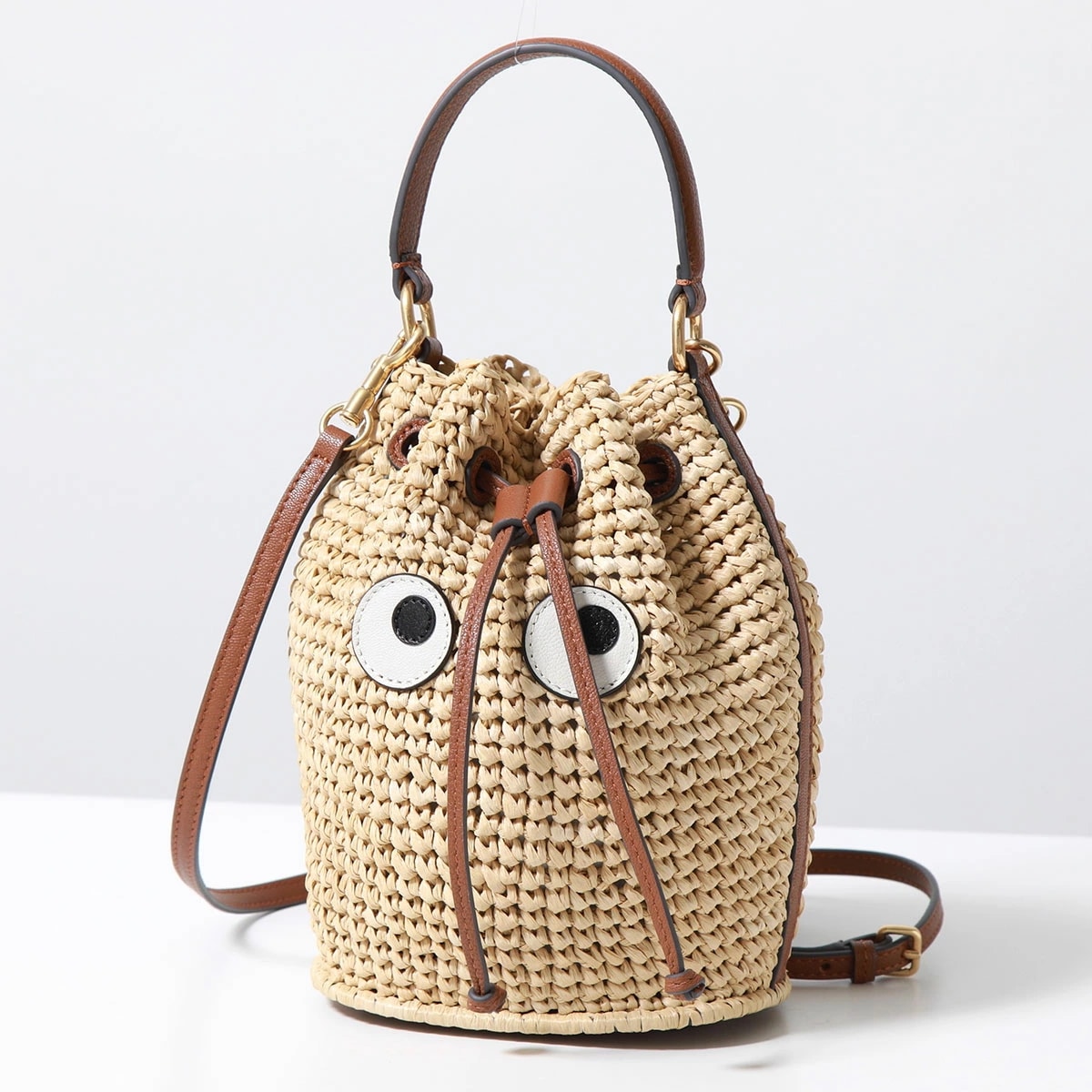 ANYA HINDMARCH アニヤハインドマーチ かごバッグ Drawstring Cross Body Eyes アイズ 190749 レディース ショルダーバッグ 鞄 Natural