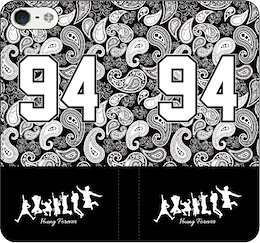 【防弾少年団】iPhone/Xperia/Galaxy/その他Android選択可:シルエット手帳デザイン(ペイズリー柄×94_A)