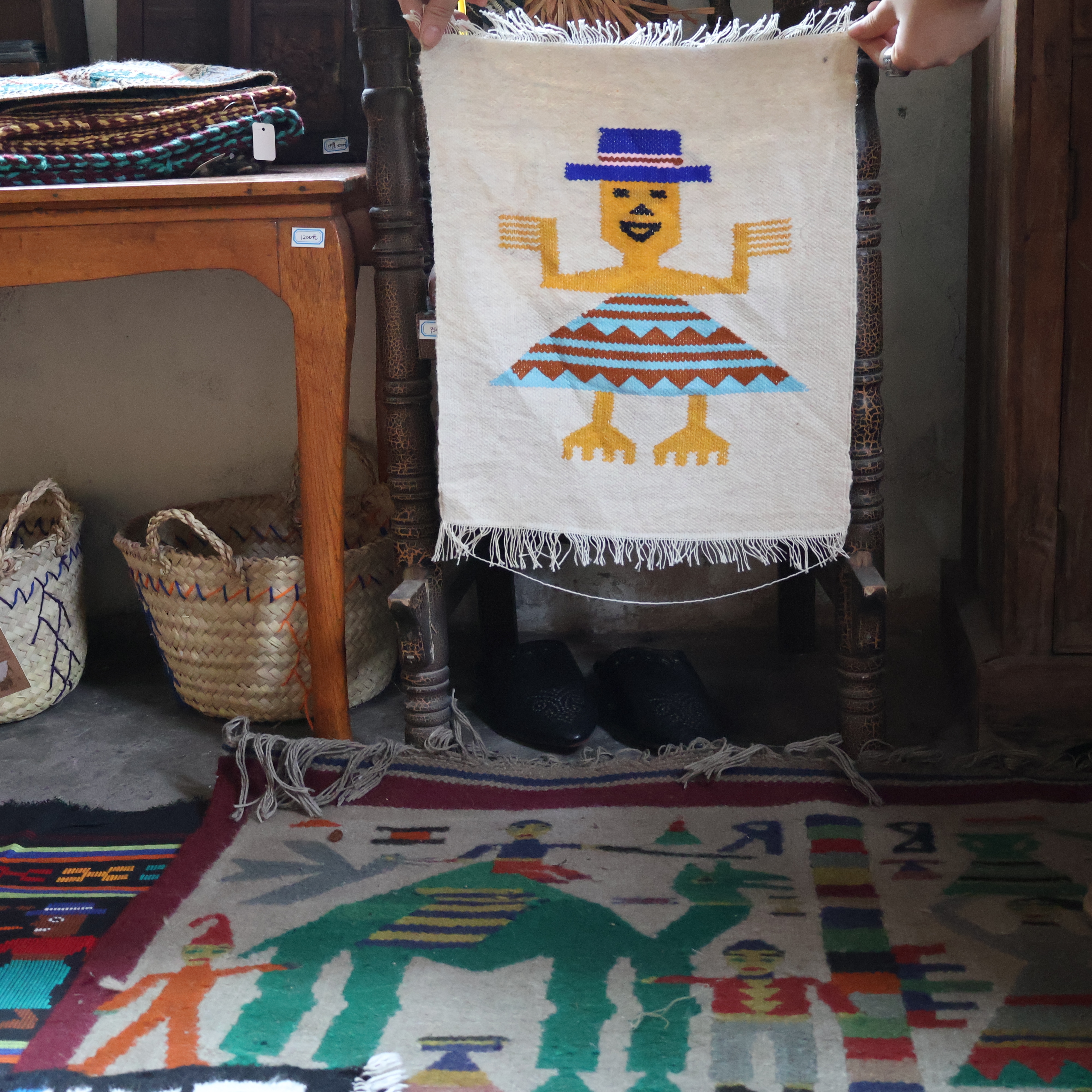 手織 タペストリー 絨毯/カーペット 手作り ウール/羊毛 民族 部族 カラー インテリア ウィービング 壁掛け 芸術 手芸 遊牧民 幾何学模様 雑貨 ポスター 装飾/飾り 8,170円