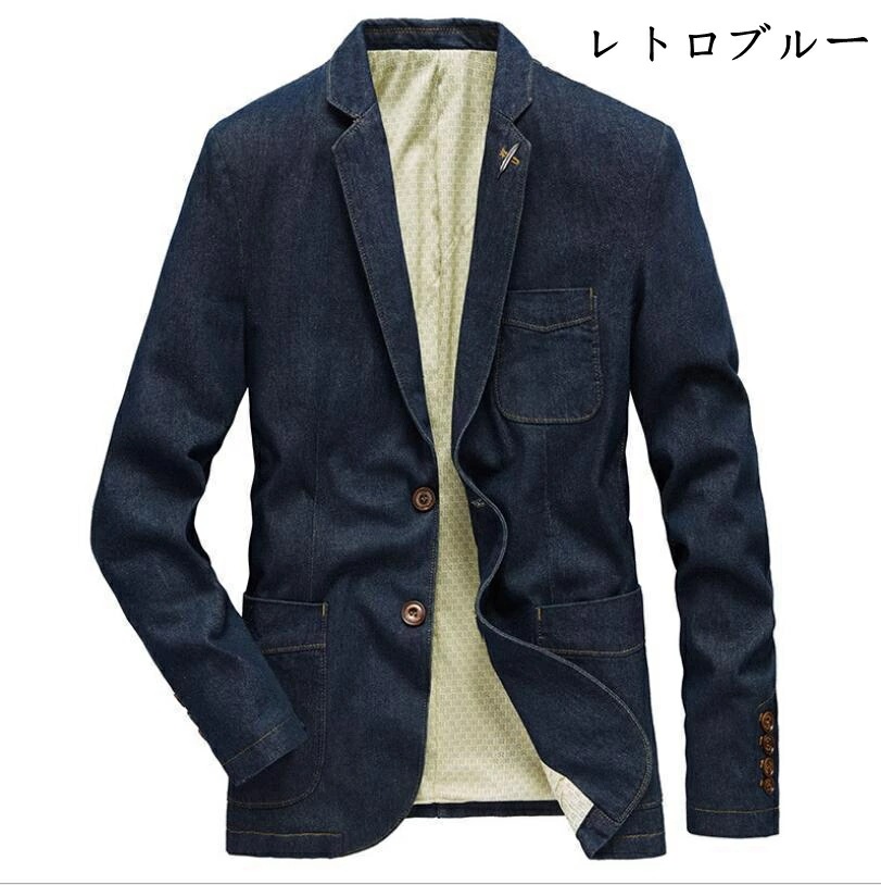 メンズテーラードジャケット ブレザー デニムジャケット カジュアルスーツ　ビジネススーツ 紳士服　通勤 春秋冬 M~4XLbbq045