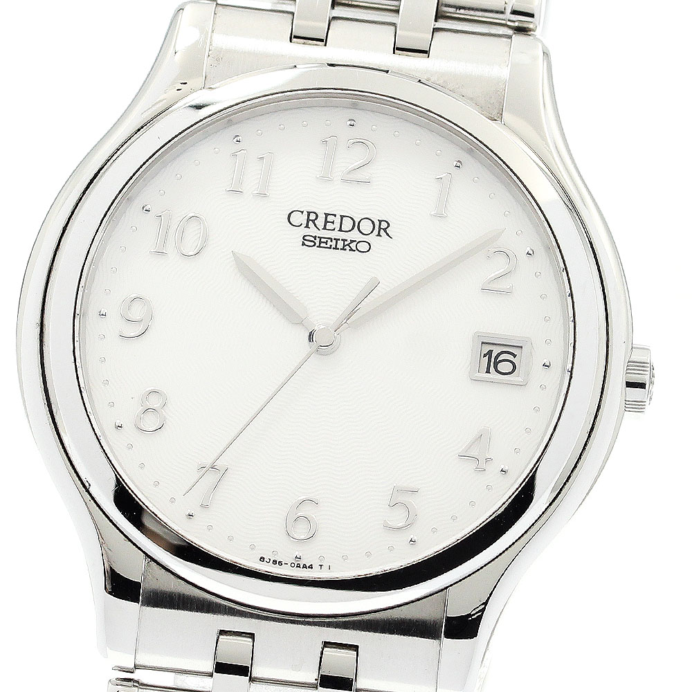 セイコー SEIKO 8J86-7A00 クレドール シグノ デイト クォーツ メンズ _900301【中古】