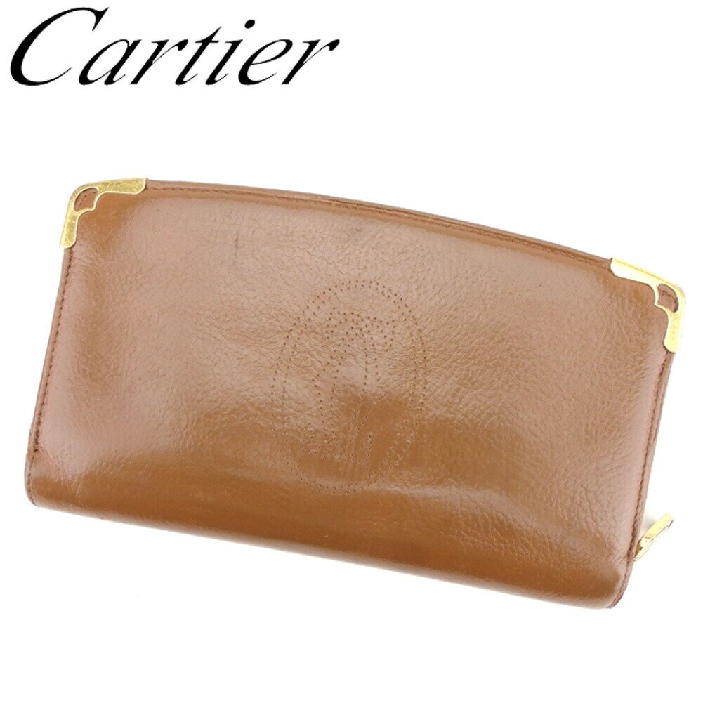 長財布 ラウンドファスナー マルチェロ ブラウン 中古