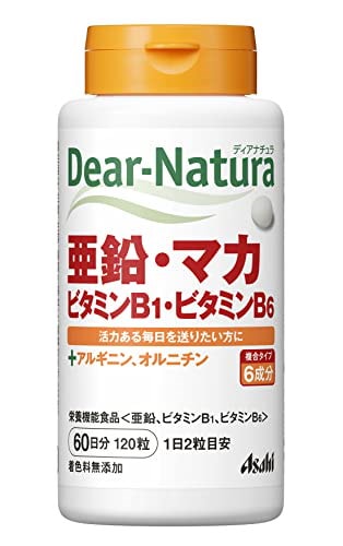 他サイト： ディアナチュラ 亜鉛・マカ・ビタミンB1・ビタミンB6 120粒(60日) アサヒ サプリ Dear-Natura 国内工場で生産 1日2粒目安の商品画像