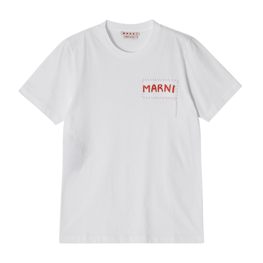 Marni HUMU0198X0 UTC017 0AW01 ロゴメンズショートスリーブ T シャツ