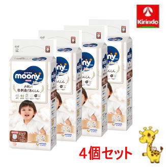【4個セット】ユニ・チャーム ムーニーマン ナチュラル ゆるうんちモレ安心パンツ ビッグサイズ (12kg～22kg) 32枚×4個