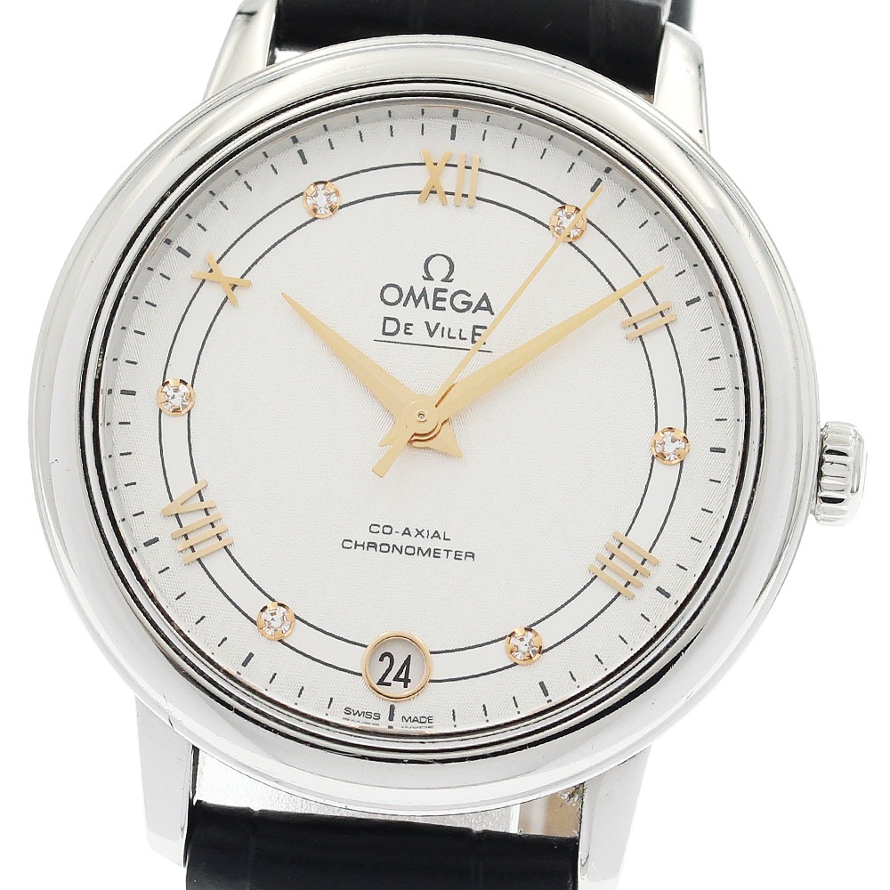 オメガ OMEGA 424.13.33.20.52.001 デビル プレステージ 6Pダイヤモンド 自動巻き レディース 保証書付き_949323【中古】