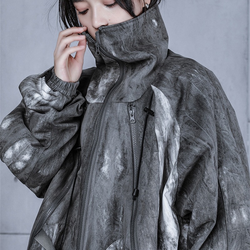 コート ジャケット 男女兼用 パーカー メンズ タイダイ柄トップス レディース ブラック カップル服 ゆったり かっこいい