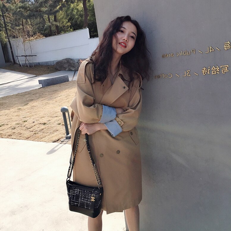 2color レディース ショートトレンチジャケット ミドル丈トレンチコート アウター コート ブル