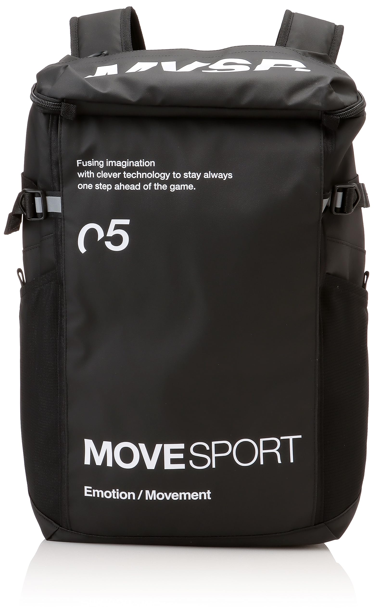 [ムーブスポーツ] デサント バックパック リュックサック 【EC限定モデル,レインカバー付きあり】 PCポケット 再帰反射 30L 通勤 通学 部活 BK(DMAWJA04)