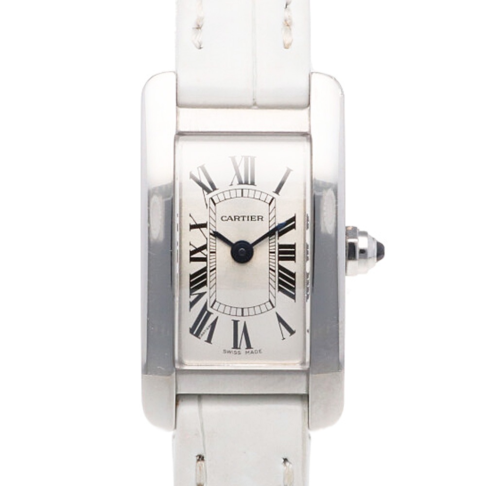 カルティエ タンクアメリカン ミニモデル 腕時計 ステンレススチール 4056 クオーツ 1年保証 CARTIER 中古