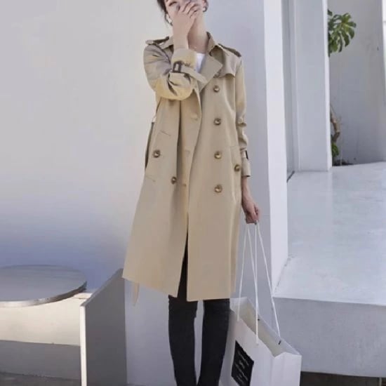 ミドル丈コート レディース アウター 羽織 コート トレンチコート ミドル丈 長袖コート ウエストベルト ダブルブレスト ポケット 襟あり きれいめ エレガント カジュアル お出かけ おしゃれ 通勤 7,356円