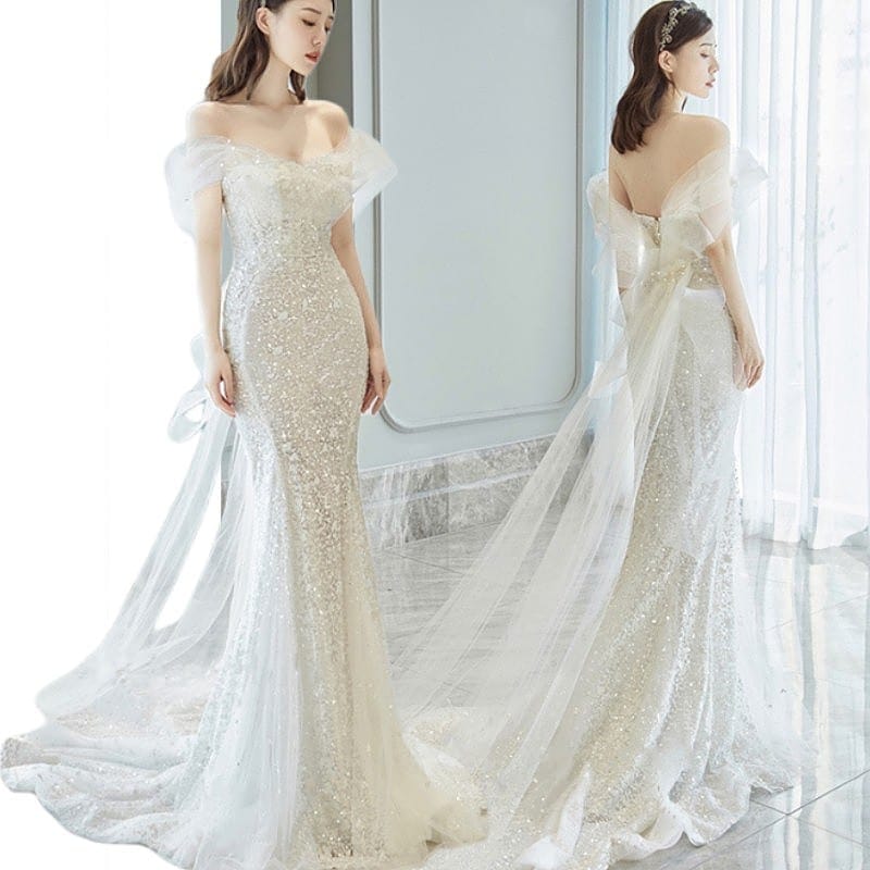 ウエディングドレス パーティードレス 結婚式 韓国風 大きいサイズ フォーマルドレス レースワンピース お呼ばれ 二次会 披露宴 謝恩会 上品 着痩せマーメイドドレス