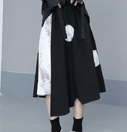【取寄：納期2週間】スカート 夏 ロング ドット柄 春新作 ドット スカート レディース 体形カバー 大きいサイズ