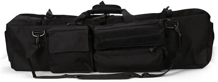 サバゲー ダブル ガン ケース ライフル 2丁 ソフト バッグ タクティカル 100cm 収納(ブラック)