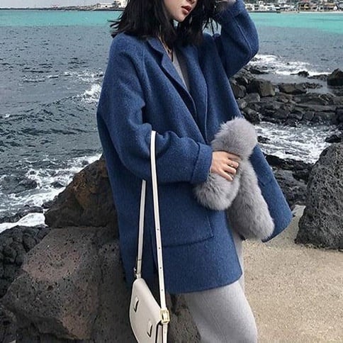 チェスターコート レディース ジャケット アウター ウールタッチ コクーンシルエット ミディアム丈 オーバーサイズ 韓国風 軽い 軽量 冬服 厚手 アウター 暖かい 大きいサイズ スリム lout05