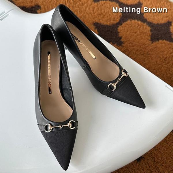 女性靴配色ポインテッドトゥヒール MT16