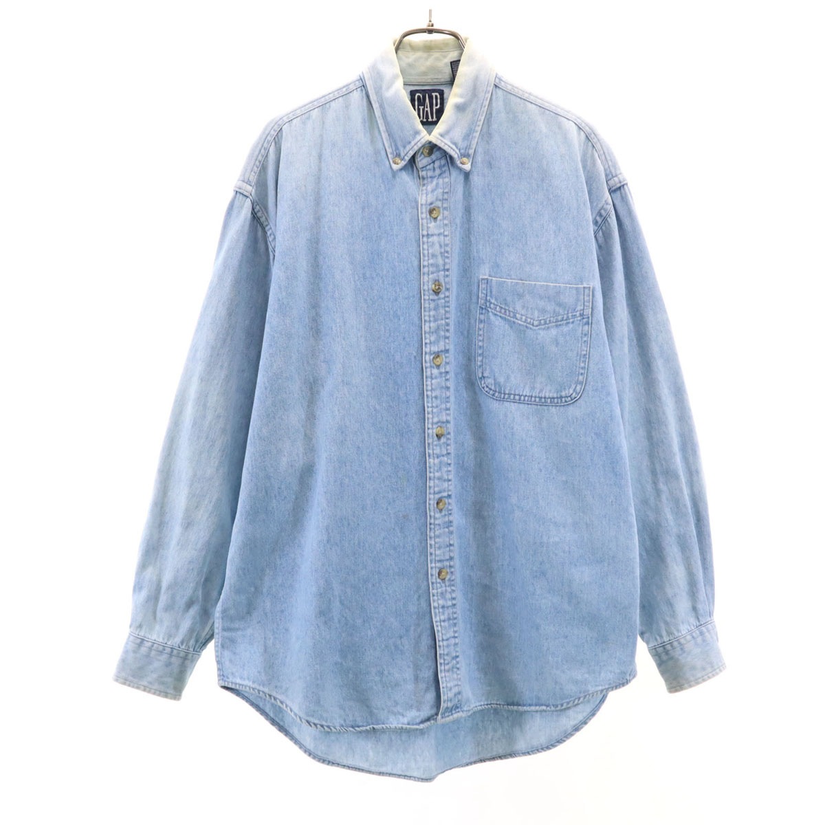 90s 韓国製 オールド 長袖 ボタンダウン デニムシャツ M メンズ 古着 4,904円