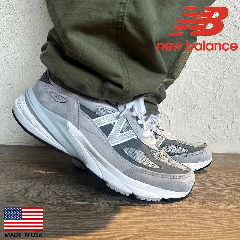 ニューバランス New Balance M990 V6 スニーカー メンズ ランニングシューズ ローカット グレー Dワイズ 2Eワイズ M990GL6 MADE IN USA【m990gl6】 23,236円