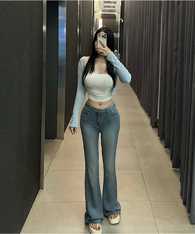 *(ワンゴルバン/マラフィットロー)* 3季節 テンセル ロー セミワイド ブーツカット さらさらフィットバーン タッフル デイリールック 出勤ルック デートルック OOTJ