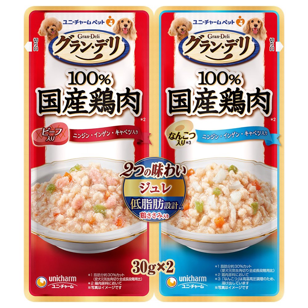 ２つの味わいパウチ　ジュレ　成犬用　ビーフ＆なんこつ　３０ｇX２　６０袋　ＣＲＣ45―08―50―10―20