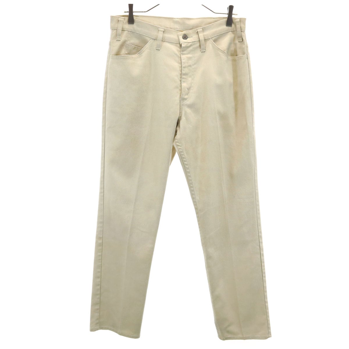 70s ビッグE ヴィンテージ ロングパンツ ベージュ STA-PREST スタプレ TALONジップ メンズ 古着