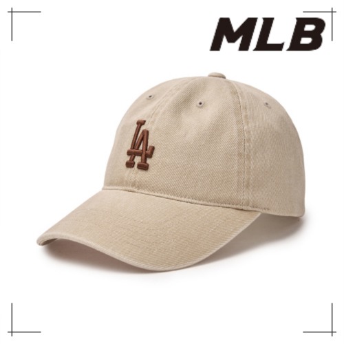 MLB公式正規品 キャップ Basic Washing Unstruck Ball Cap LA (L.Beige)