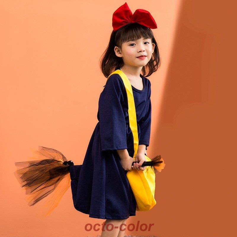 【新品先発】ハロウィン ハロウィン ワンピース 魔女宅急便 魔女 コスプレ ハロウィン キキ 子供 女子 キキ アニメ 衣装 新作 コスチューム ポイント消化