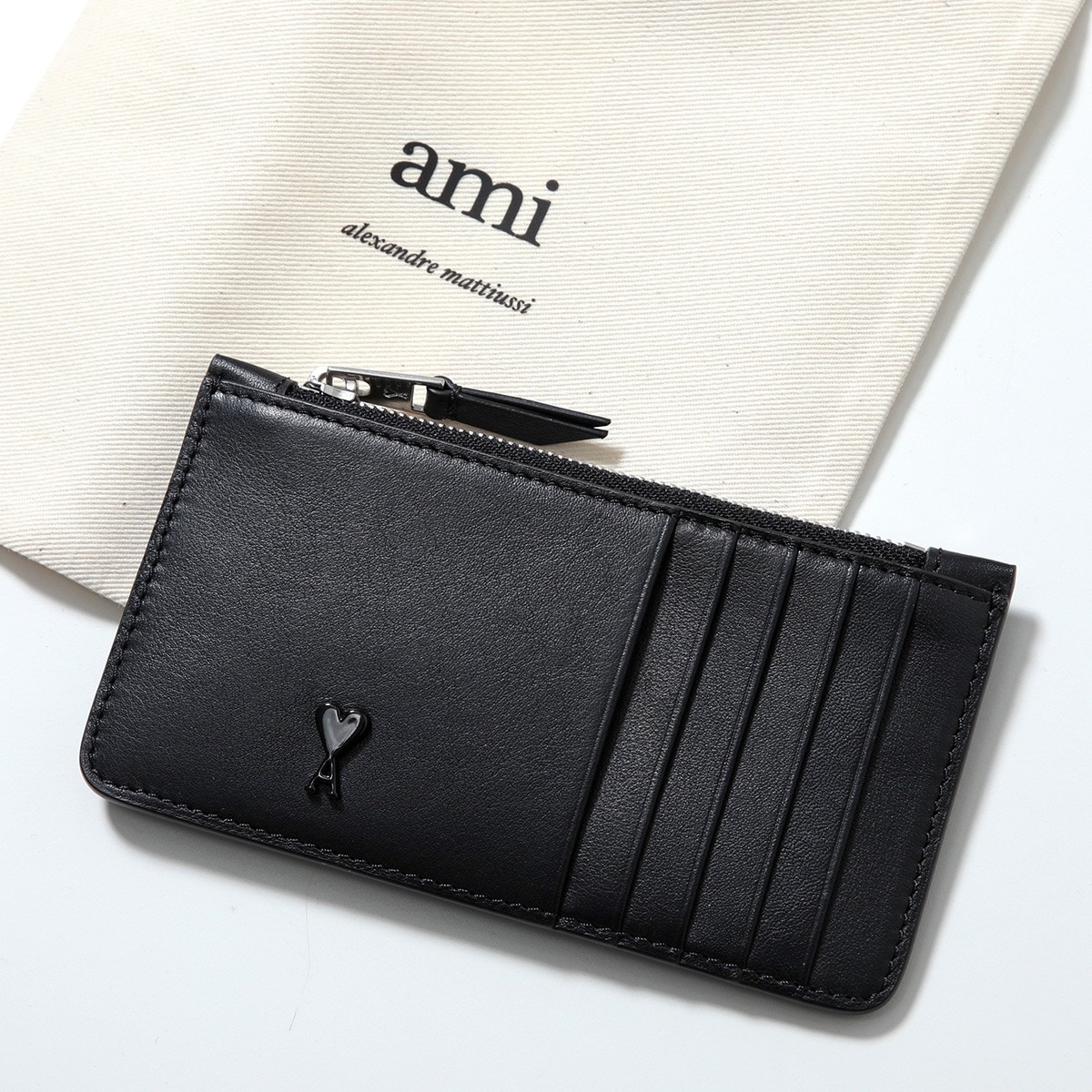 ami paris アミパリス コインケース USL703 AL0138 レディース カードケース レザー フラグメントケース ハートロゴ ミニ財布 001/NOIR