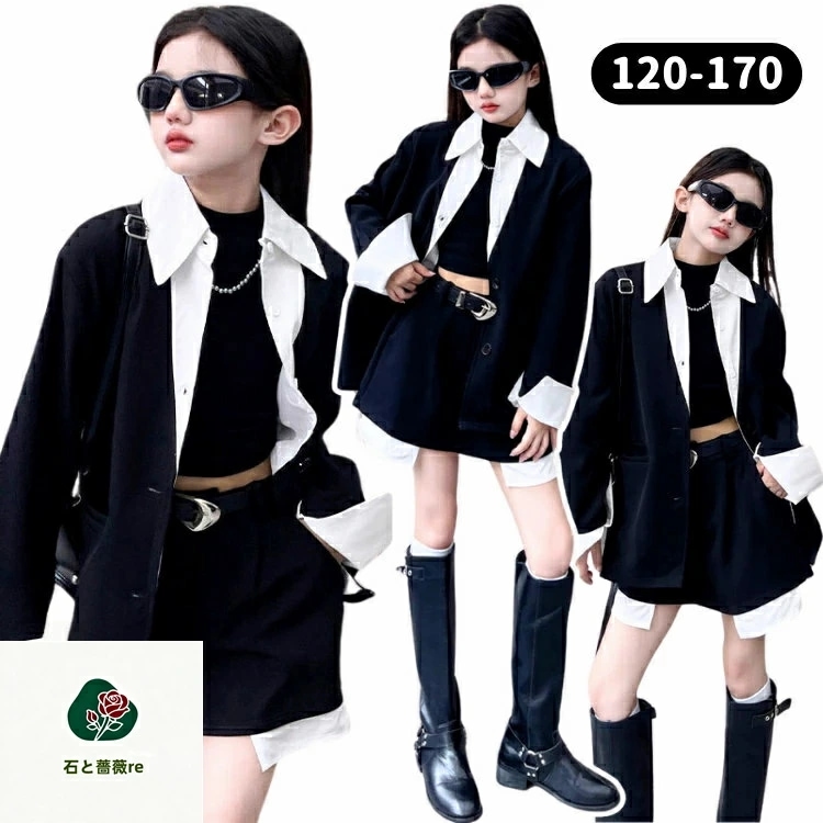 『目玉新商品』子供服 セットアップ 日常 おしゃれ キッズ キッズダンス 外出 子供 春 秋 夏 カジュアル スーツ 韓国 かっこいい 子ども かわいい 快適 女児 ファッション 通学 お出かけ シン