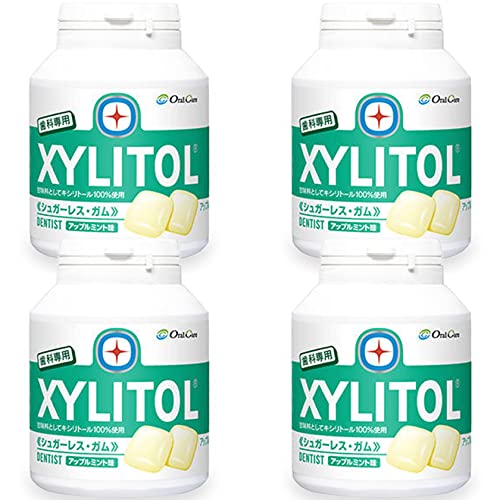 サイズ：4個 歯科専用 ロッテ キシリトールガム ボトルタイプ 90粒 * 4本セット アップルミン