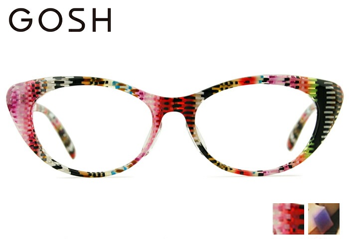 メガネ ゴッシュ GOSH GR-1001 2color 眼鏡チェーン付き （フレームのみ / 度付き / 度なし 伊達） レディース 個性的 フォックス キャットアイ