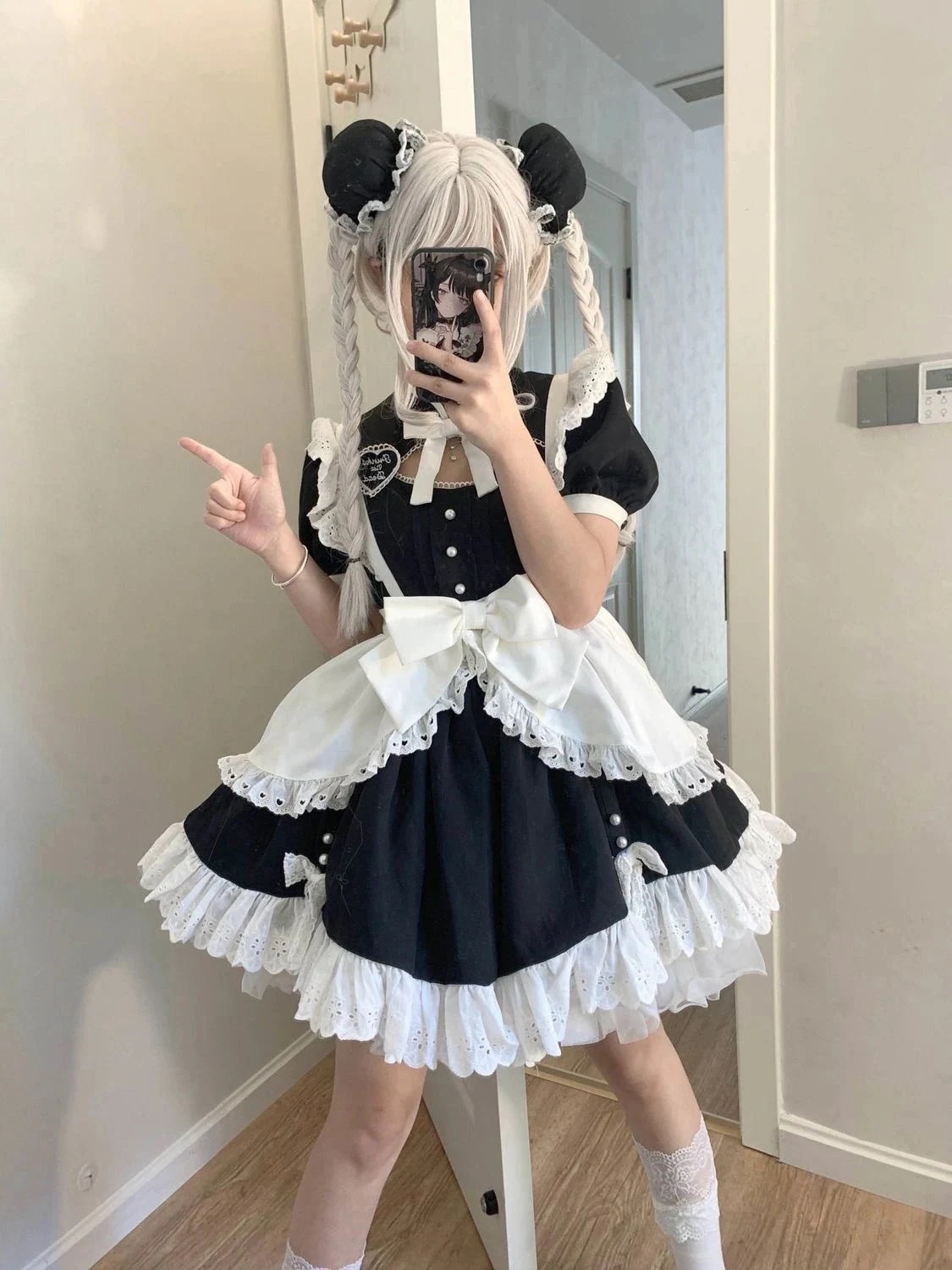 韓国ファッション セクシー セットアップ 】コスプレ レディース日系メイド服半袖opスカートlo双子姉妹ロリータ ロリスーツコスプレコスプレ コスプレ 迅速な出荷 ドレス 【