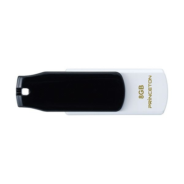 （まとめ）プリンストン USBフラッシュメモリーストラップ付き 8GB ブラック/ホワイト PFU-T3KT/8GBKA 1個[x10セット]