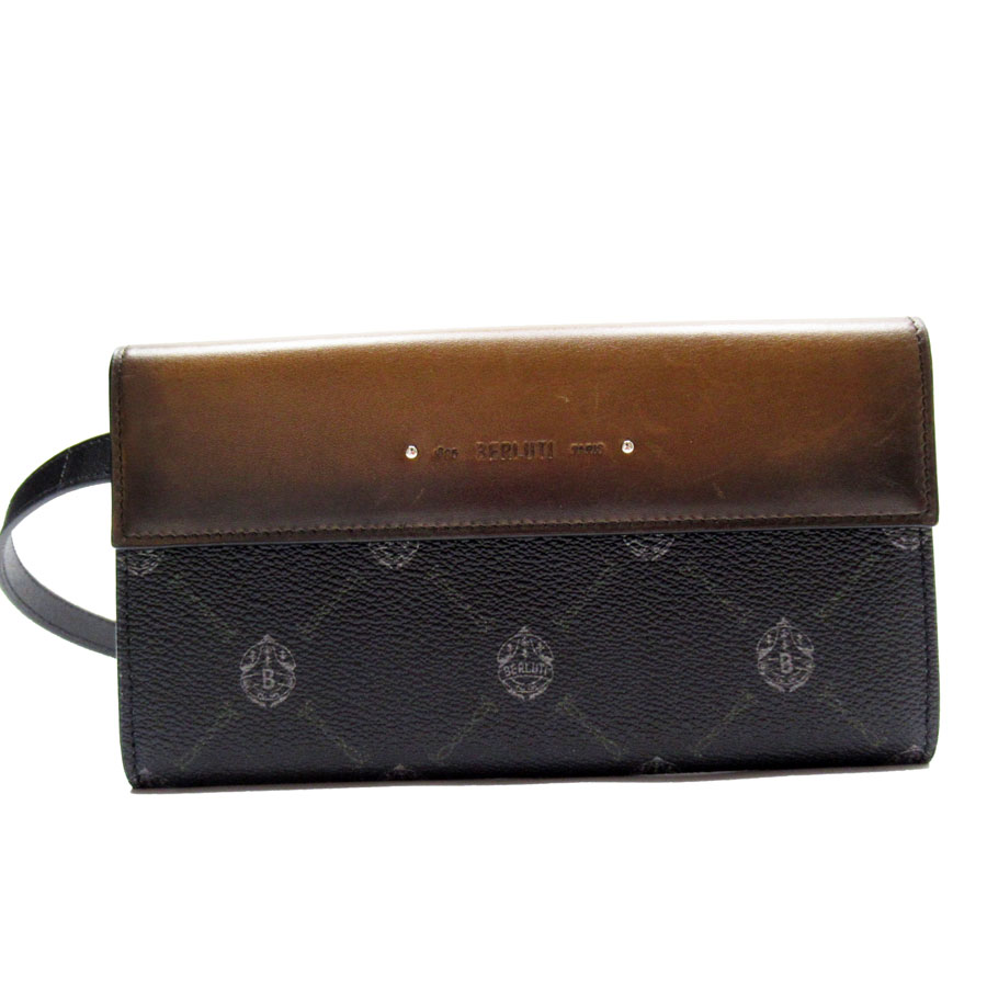 ベルルッティ Berluti ボディバッグ レザー/PVC ブラウン/ブラック メンズ w0487j