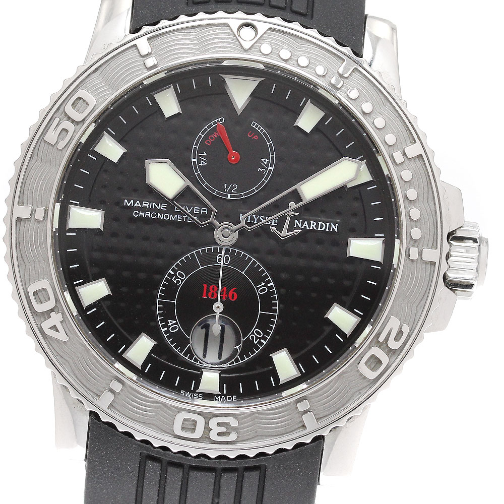 ユリス・ナルダン Ulysse Nardin 263-33 マキシ マリーン ダイバー クロノメーター 自動巻き メンズ 保証書付き_935272【中古】
