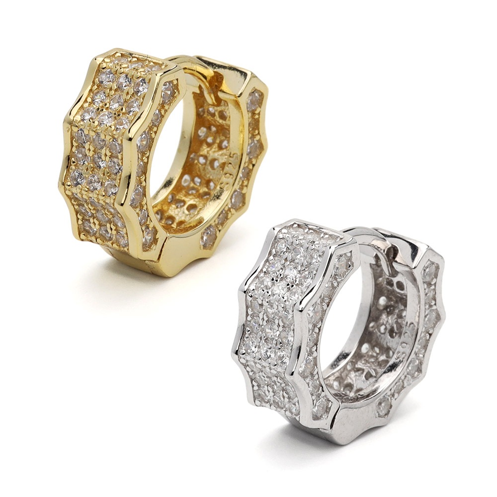 シルバー925 ジルコニア フープピアス [es371]ピアス