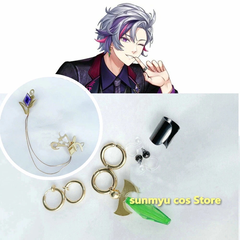 バーチャル にじさんじ 不破湊 イヤリング＋ブローチ コスプレ道具 アクセサリー 飾り
