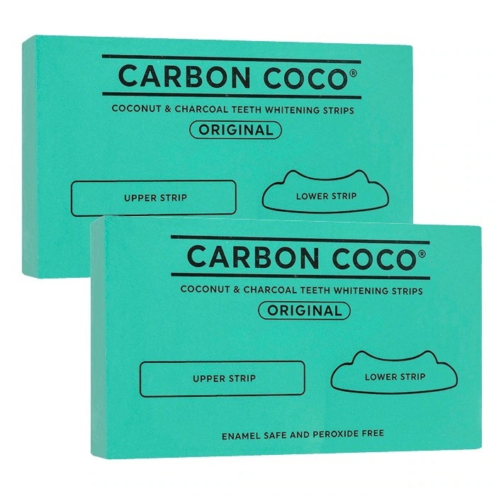 ココナッツ&チャコール ティースホワイトニングストリップ 14枚 2箱 カーボンココ Coconut & Charcoal Teeth Whitening Strips 海外直送 国際郵便書留