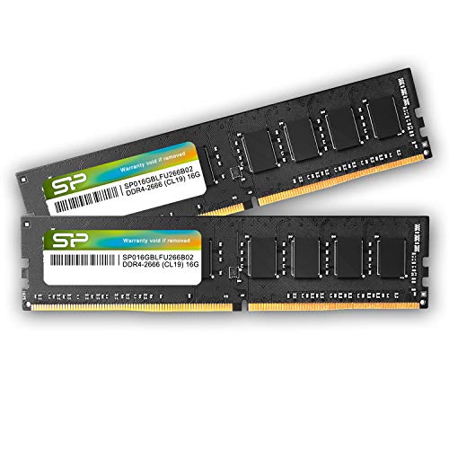 シリコンパワー デスクトップPC用メモリ DDR4-2666(PC4-21300) 16GB2枚 288Pin 1.2V CL19 SP032GBLFU266B22