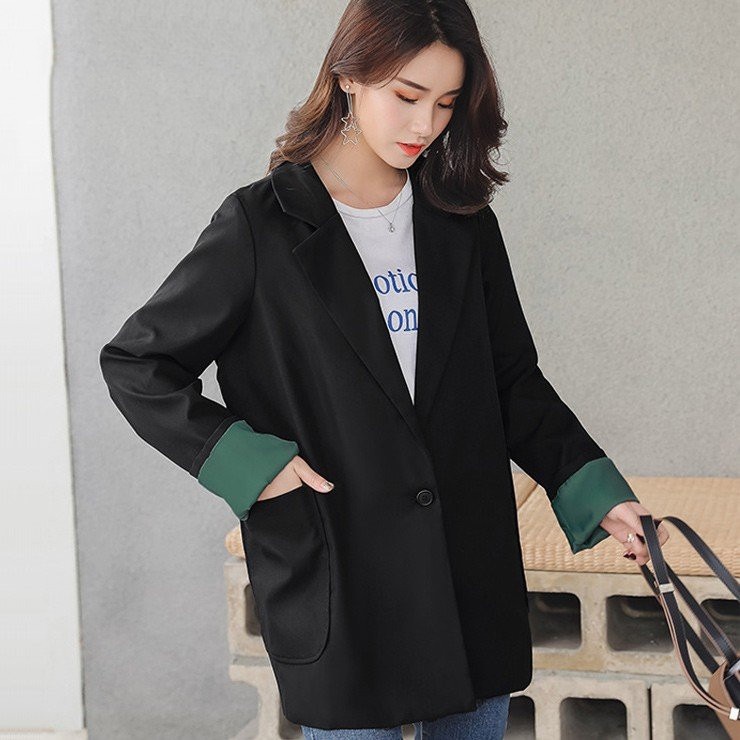 人気ショップが最安値挑戦 大きいサイズ レディース テーラードジャケット ブレザー 黒 配色 春 新入荷 ネコポス可 トレンチコート Color 写真通り Medicis Pt