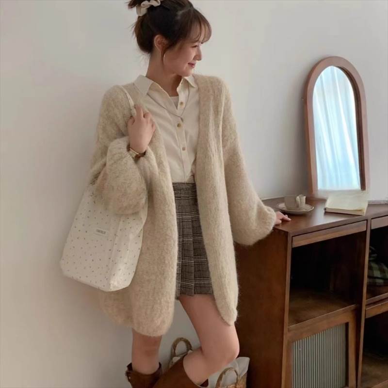 アウター カーディガン レディース ミディアム丈カーディガン 長袖 Vネック 前開き ミディアム丈 かわいい 大人可愛い きれいめ シンプル 上品 おしゃれ かっこいい カジュアル こなれ感 個性的