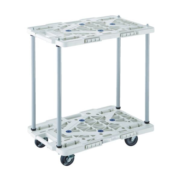 TRUSCO2段式ルートバン 600x400 ハンドル無 4輪自在 S付 黒 MPK-6020JS-BK 1台 組立式